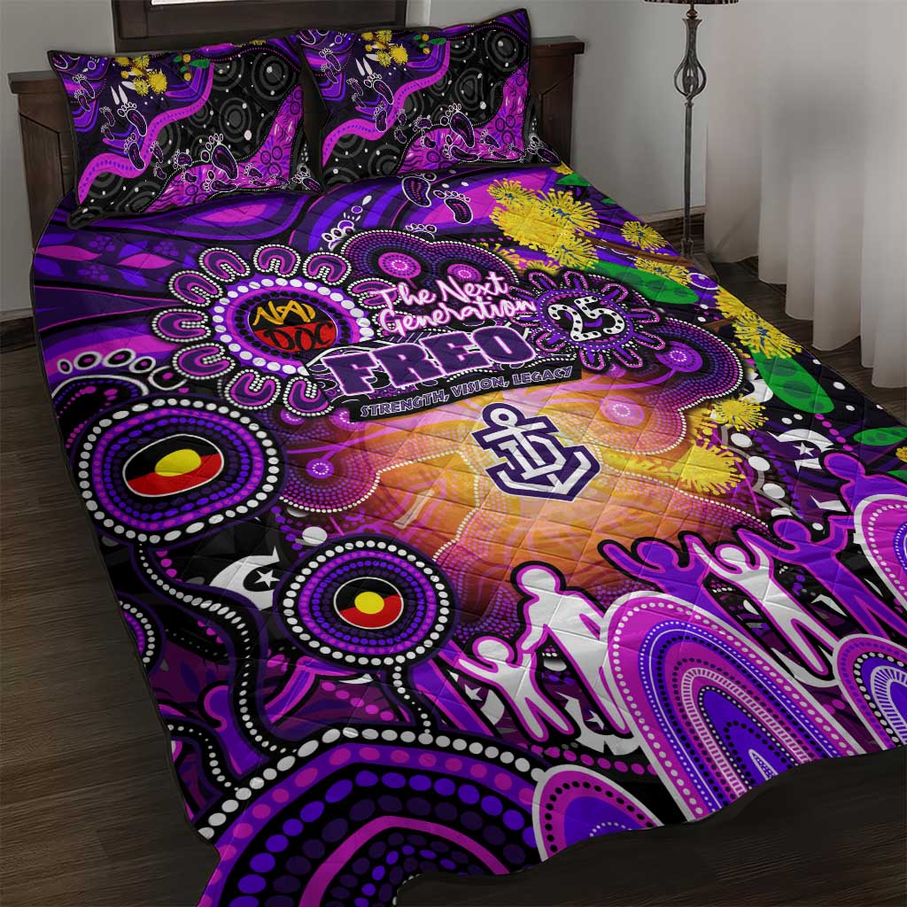 NAIDOC Week 2025 Freo Football Quilt Bed Set Aboriginal Dot Painting