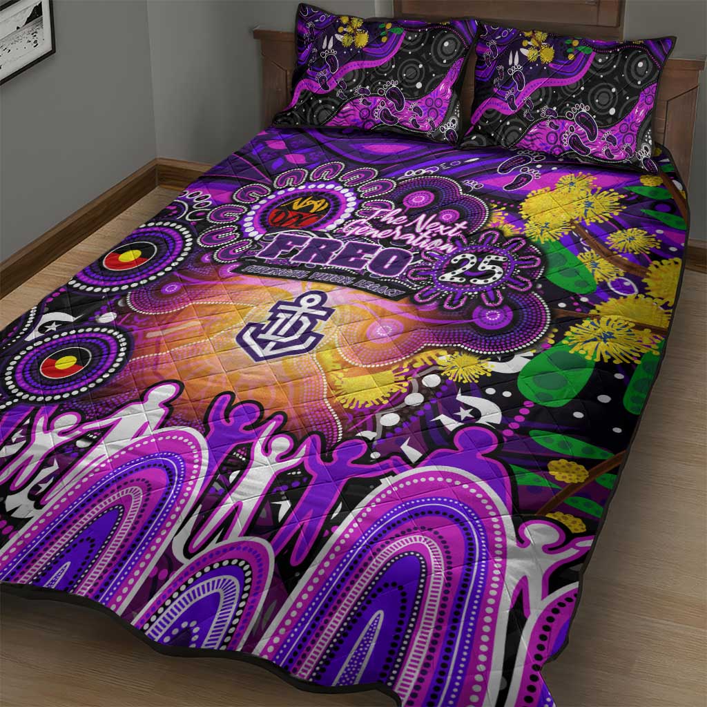NAIDOC Week 2025 Freo Football Quilt Bed Set Aboriginal Dot Painting