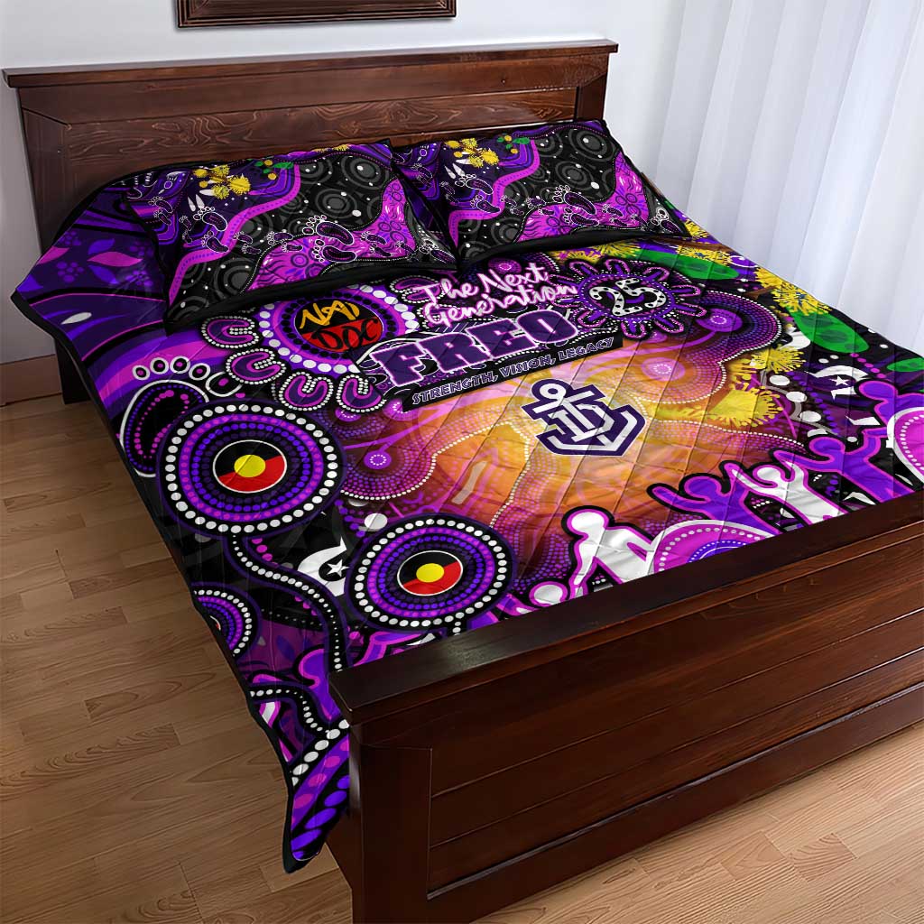 NAIDOC Week 2025 Freo Football Quilt Bed Set Aboriginal Dot Painting