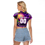 Personalised NAIDOC Week 2025 Freo Football Raglan Cropped T Shirt Aboriginal Dot Painting
