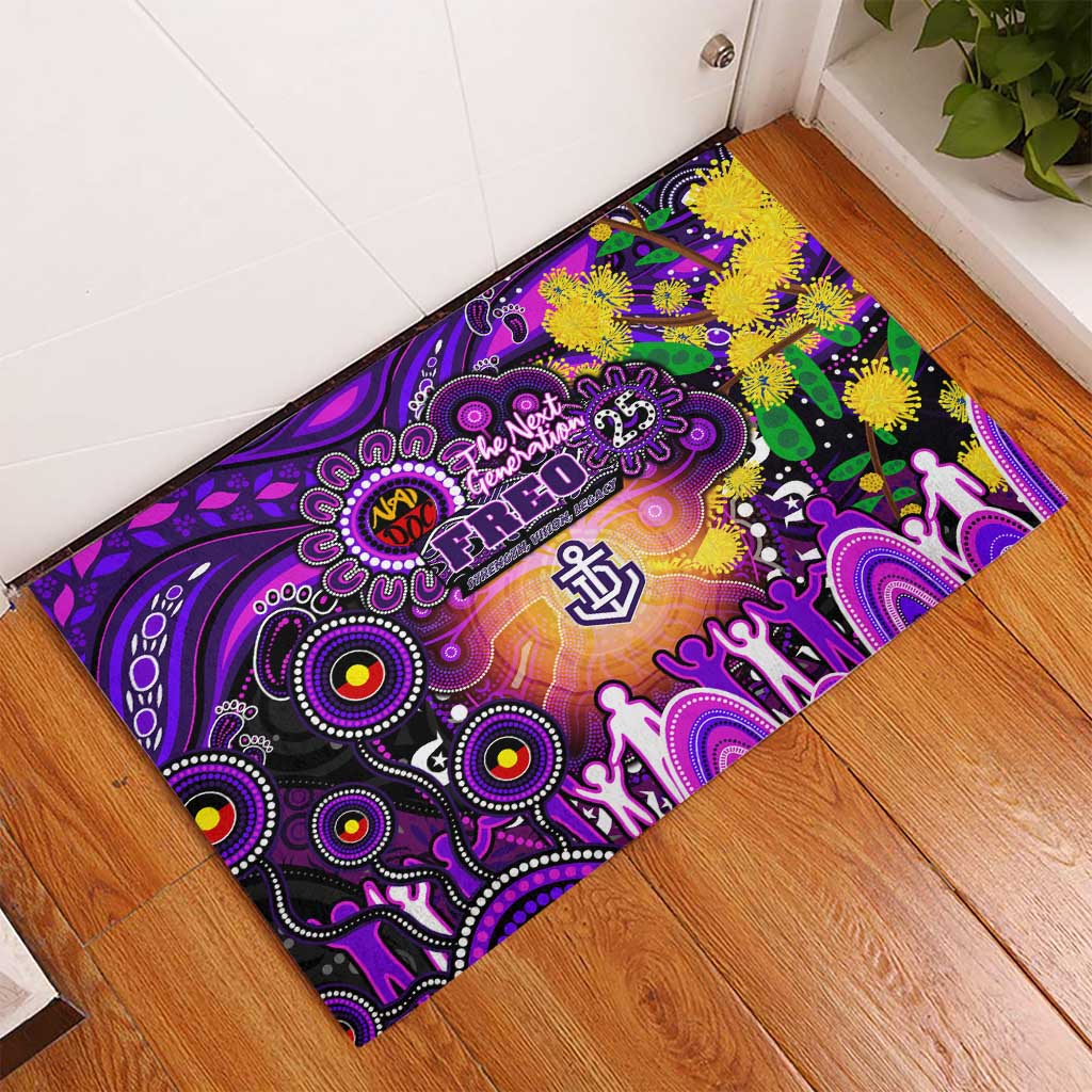 NAIDOC Week 2025 Freo Football Rubber Doormat Aboriginal Dot Painting