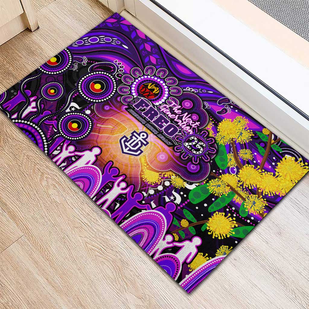 NAIDOC Week 2025 Freo Football Rubber Doormat Aboriginal Dot Painting