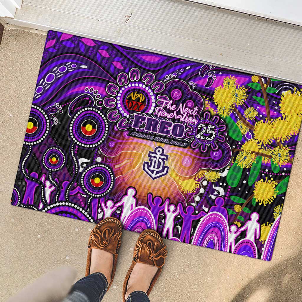 NAIDOC Week 2025 Freo Football Rubber Doormat Aboriginal Dot Painting
