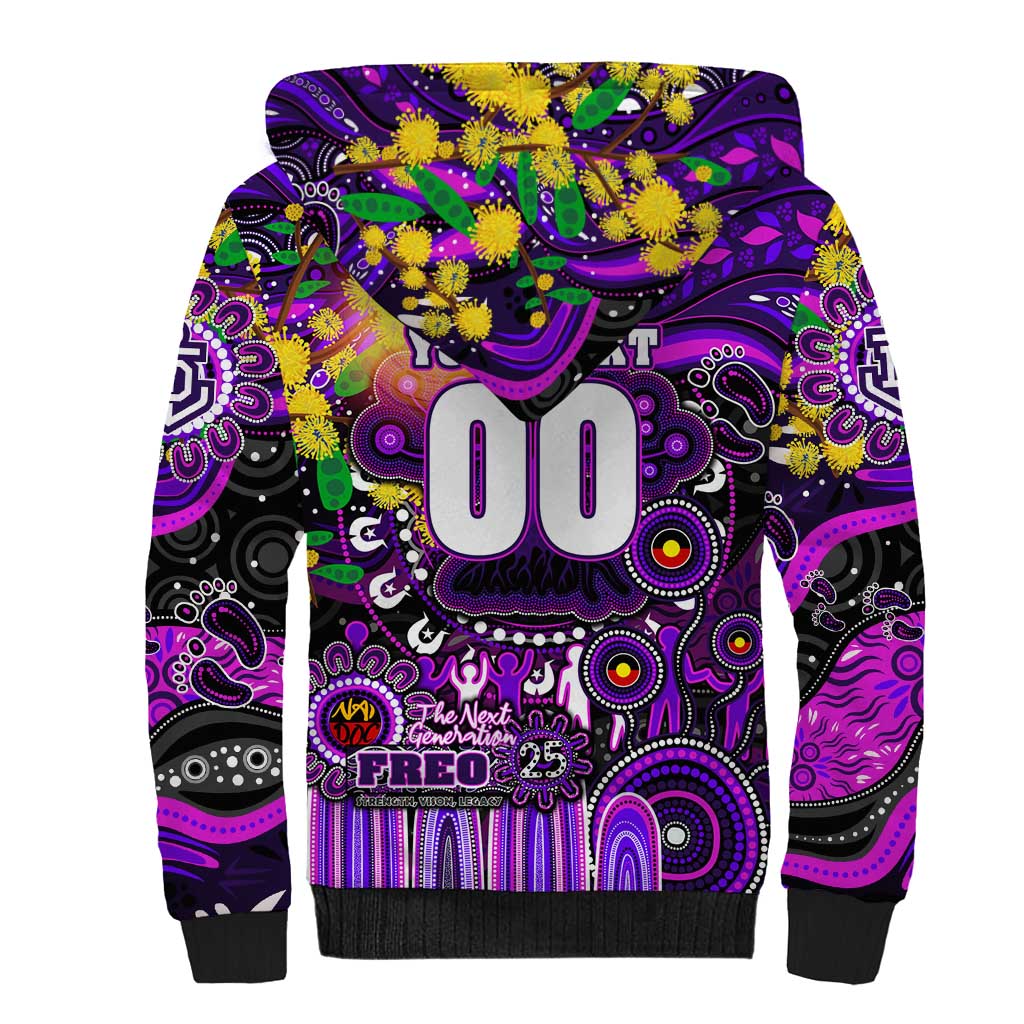 Personalised NAIDOC Week 2025 Freo Football Sherpa Hoodie Aboriginal Dot Painting