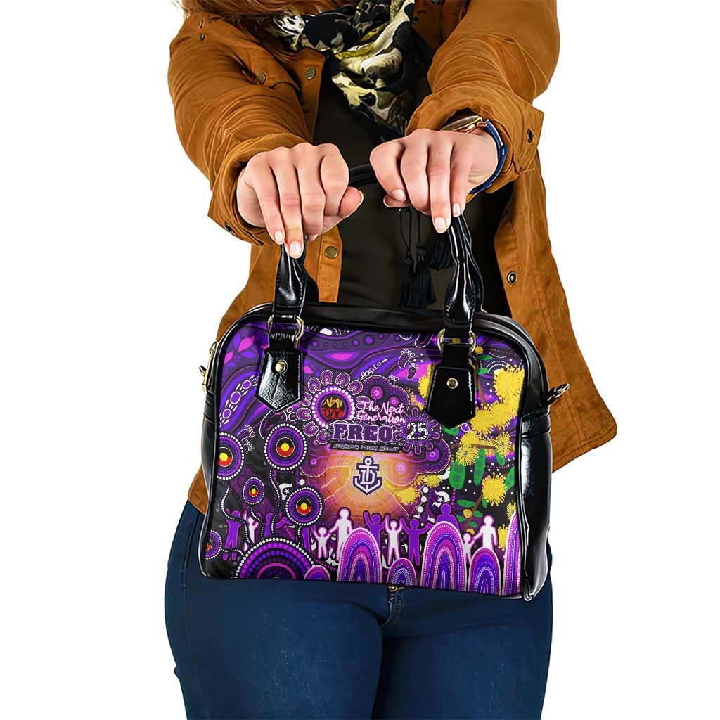 NAIDOC Week 2025 Freo Football Shoulder Handbag Aboriginal Dot Painting