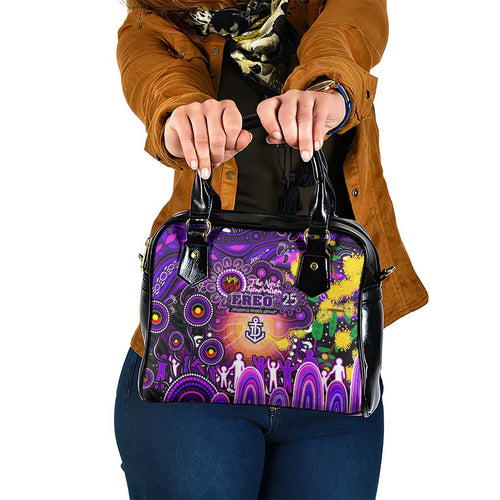 NAIDOC Week 2025 Freo Football Shoulder Handbag Aboriginal Dot Painting