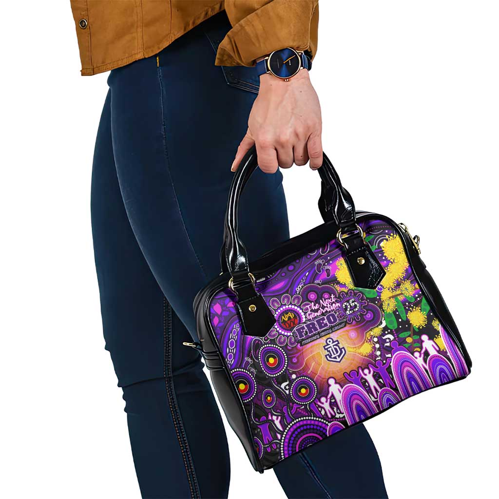 NAIDOC Week 2025 Freo Football Shoulder Handbag Aboriginal Dot Painting