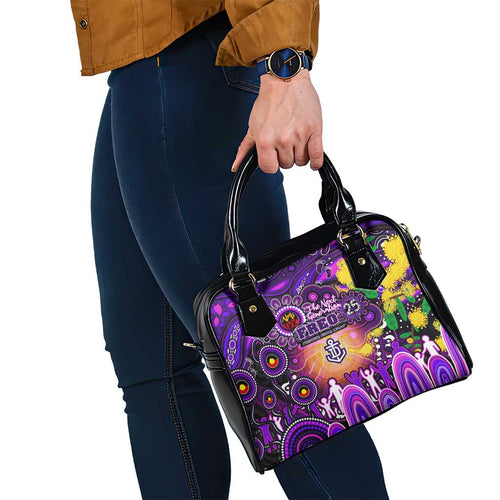 NAIDOC Week 2025 Freo Football Shoulder Handbag Aboriginal Dot Painting