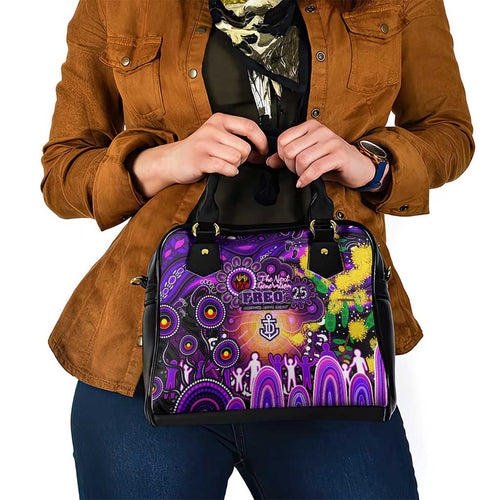 NAIDOC Week 2025 Freo Football Shoulder Handbag Aboriginal Dot Painting