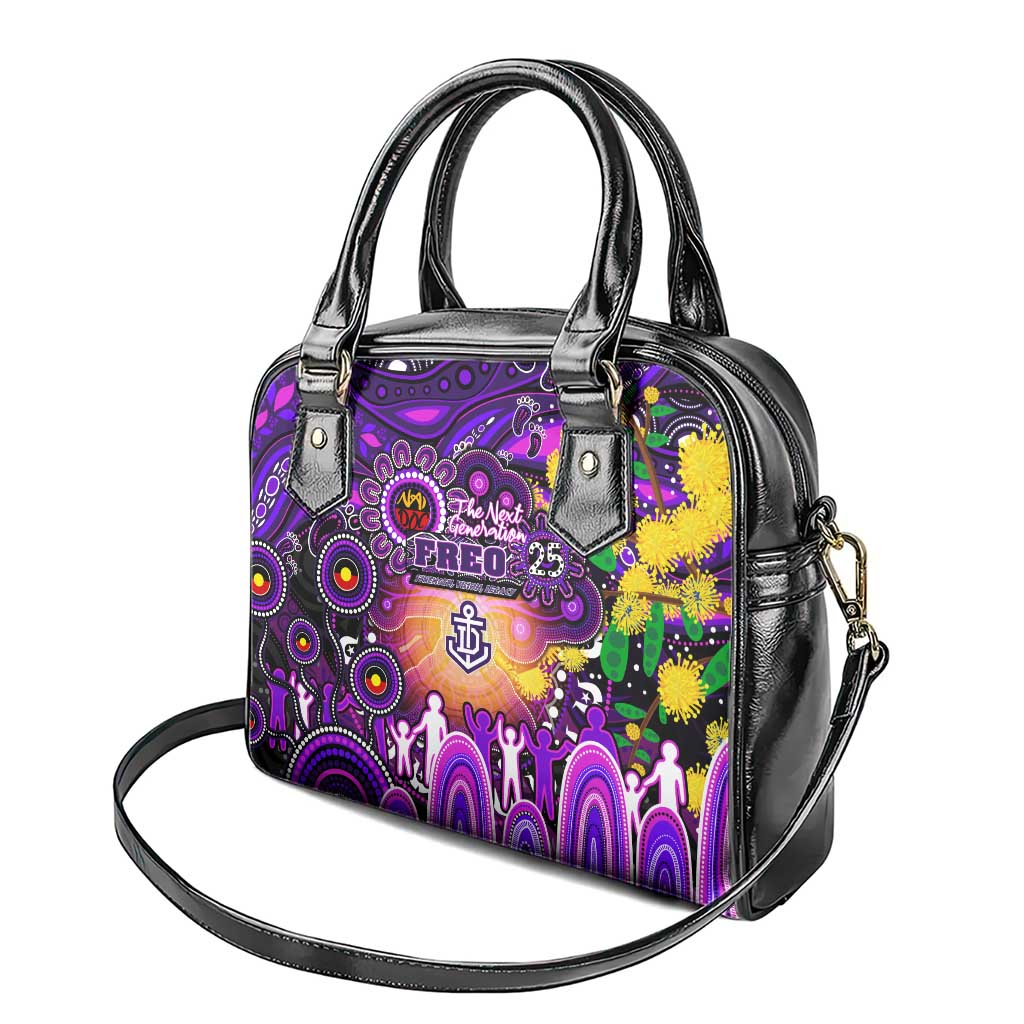 NAIDOC Week 2025 Freo Football Shoulder Handbag Aboriginal Dot Painting