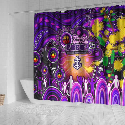 NAIDOC Week 2025 Freo Football Shower Curtain Aboriginal Dot Painting