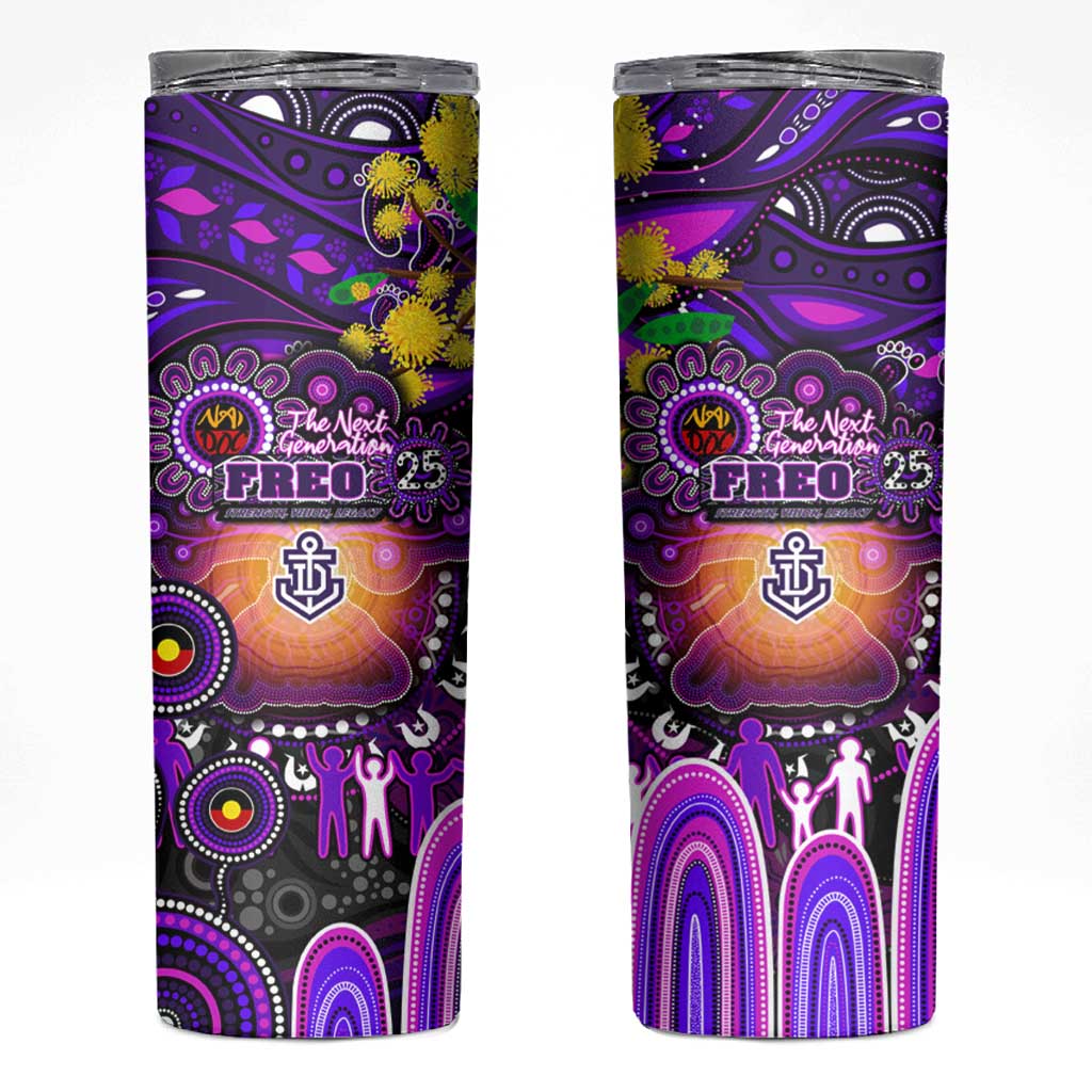 NAIDOC Week 2025 Freo Football Skinny Tumbler Aboriginal Dot Painting