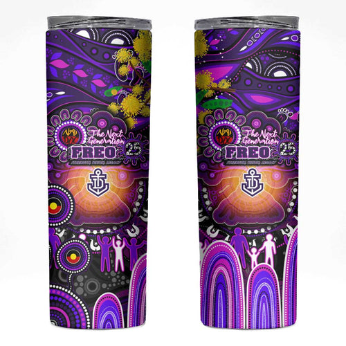 NAIDOC Week 2025 Freo Football Skinny Tumbler Aboriginal Dot Painting