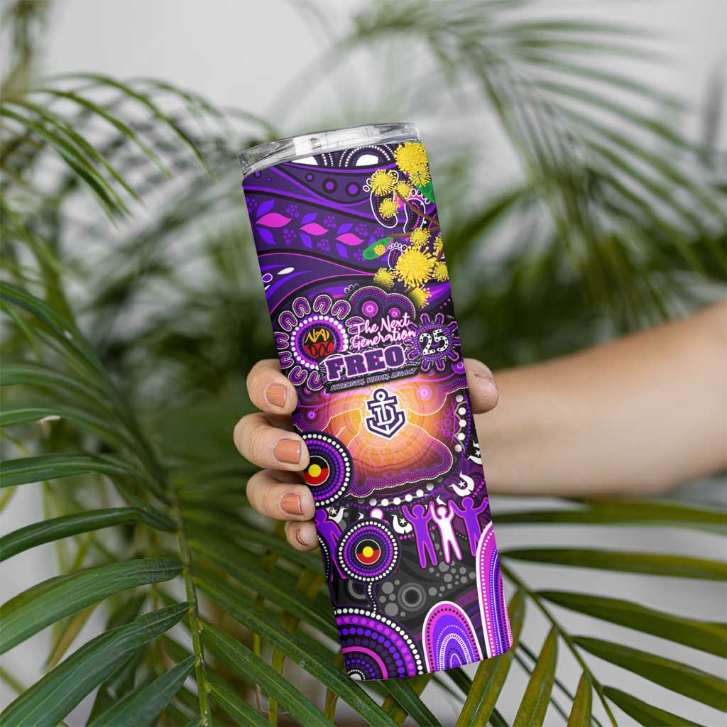NAIDOC Week 2025 Freo Football Skinny Tumbler Aboriginal Dot Painting