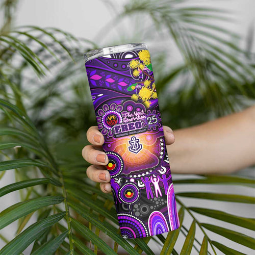 NAIDOC Week 2025 Freo Football Skinny Tumbler Aboriginal Dot Painting