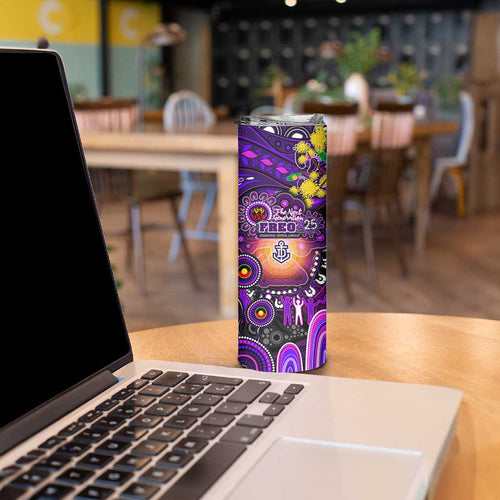 NAIDOC Week 2025 Freo Football Skinny Tumbler Aboriginal Dot Painting