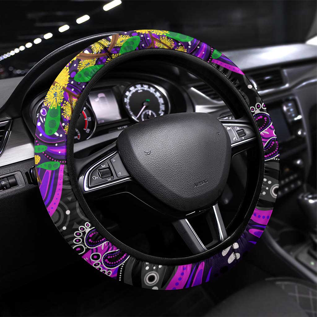 NAIDOC Week 2025 Freo Football Steering Wheel Cover Aboriginal Dot Painting