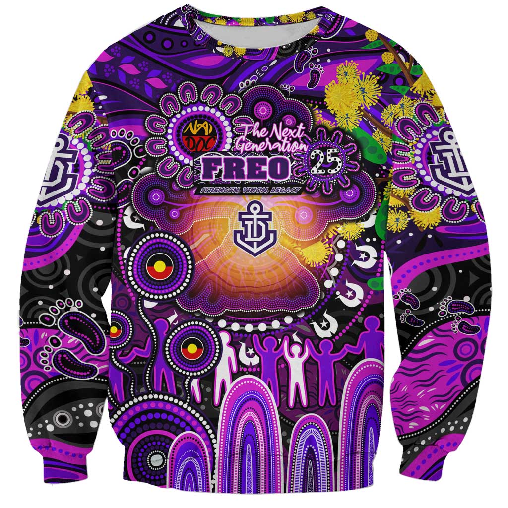 Personalised NAIDOC Week 2025 Freo Football Sweatshirt Aboriginal Dot Painting