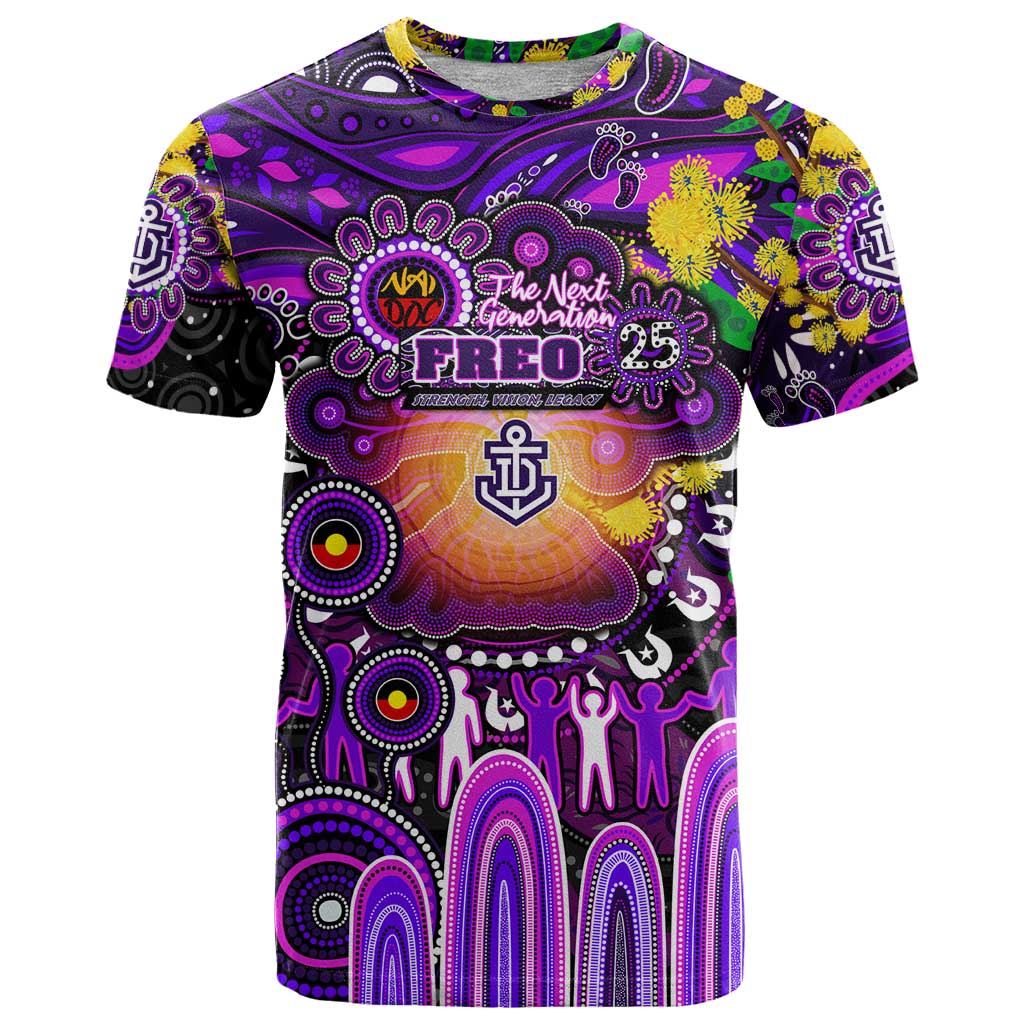 Personalised NAIDOC Week 2025 Freo Football T Shirt Aboriginal Dot Painting