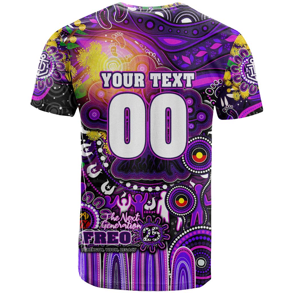 Personalised NAIDOC Week 2025 Freo Football T Shirt Aboriginal Dot Painting