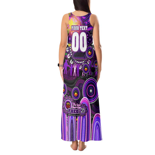 Personalised NAIDOC Week 2025 Freo Football Tank Maxi Dress Aboriginal Dot Painting