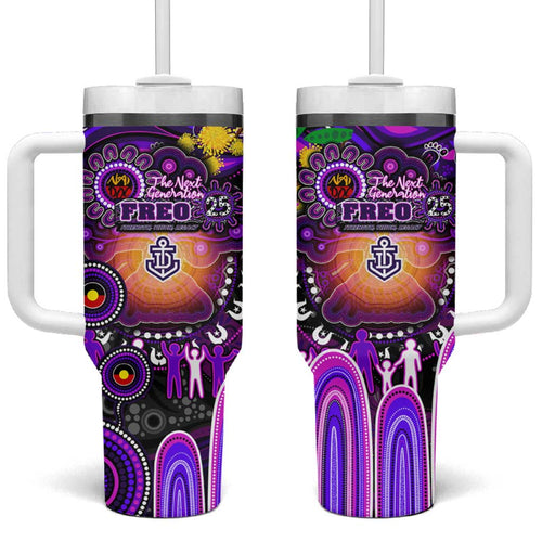 NAIDOC Week 2025 Freo Football Tumbler With Handle Aboriginal Dot Painting