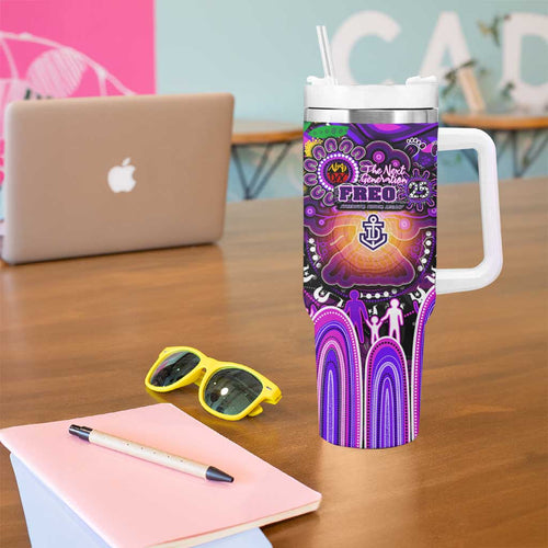NAIDOC Week 2025 Freo Football Tumbler With Handle Aboriginal Dot Painting