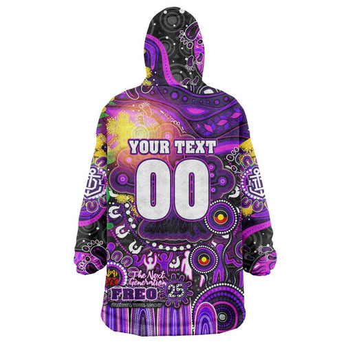 Personalised NAIDOC Week 2025 Freo Football Wearable Blanket Hoodie Aboriginal Dot Painting