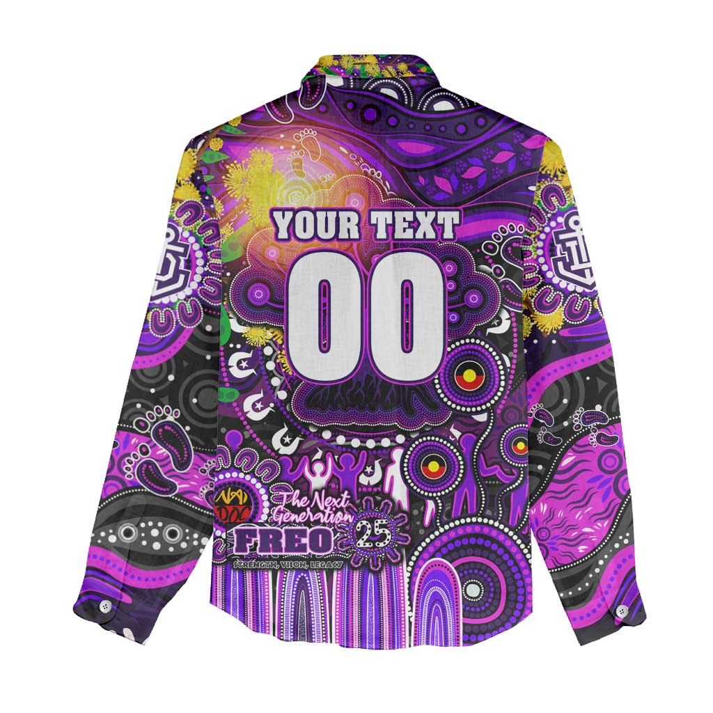 Personalised NAIDOC Week 2025 Freo Football Women Casual Shirt Aboriginal Dot Painting