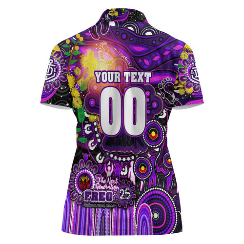 Personalised NAIDOC Week 2025 Freo Football Women Polo Shirt Aboriginal Dot Painting