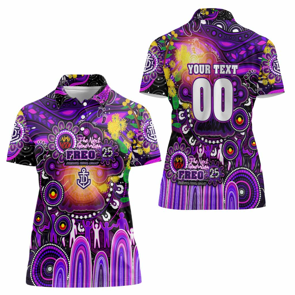 Personalised NAIDOC Week 2025 Freo Football Women Polo Shirt Aboriginal Dot Painting