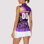 Personalised NAIDOC Week 2025 Freo Football Women Sleeveless Polo Shirt Aboriginal Dot Painting
