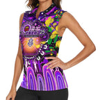 Personalised NAIDOC Week 2025 Freo Football Women Sleeveless Polo Shirt Aboriginal Dot Painting
