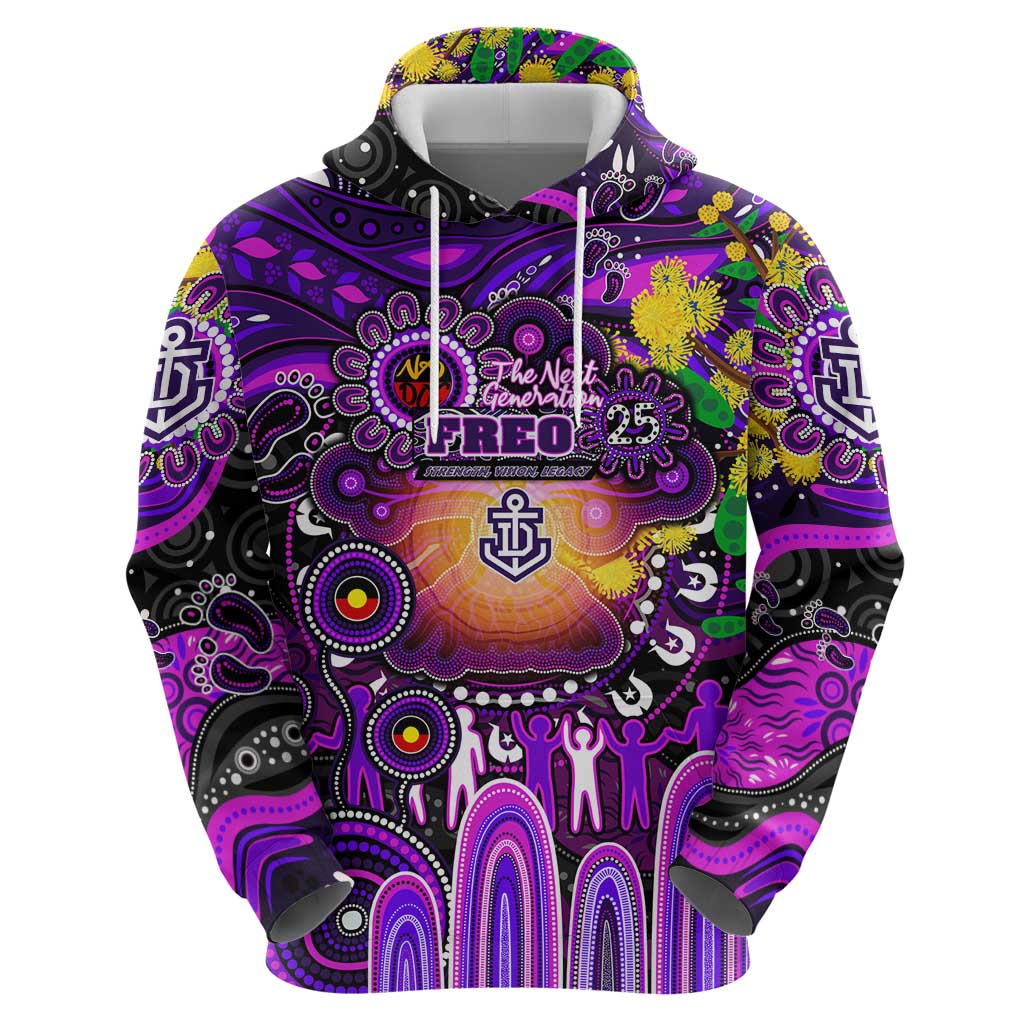 Personalised NAIDOC Week 2025 Freo Football Zip Hoodie Aboriginal Dot Painting