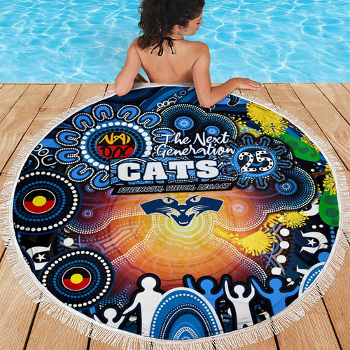 NAIDOC Week 2025 Cats Football Beach Blanket Aboriginal Dot Painting