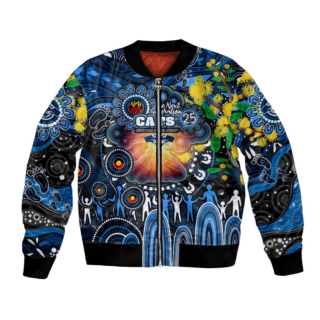 Personalised NAIDOC Week 2025 Cats Football Bomber Jacket Aboriginal Dot Painting
