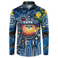 Personalised NAIDOC Week 2025 Cats Football Button Sweatshirt Aboriginal Dot Painting