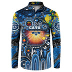 Personalised NAIDOC Week 2025 Cats Football Button Sweatshirt Aboriginal Dot Painting