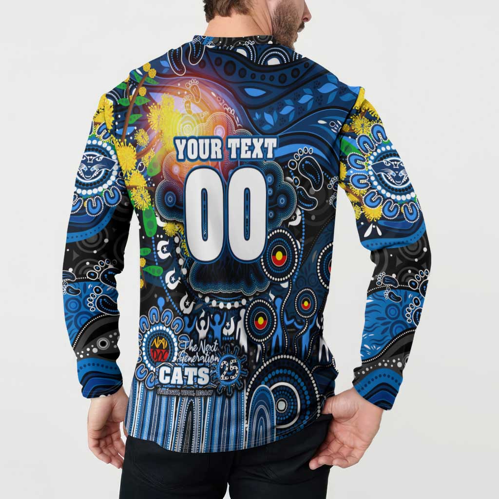 Personalised NAIDOC Week 2025 Cats Football Button Sweatshirt Aboriginal Dot Painting