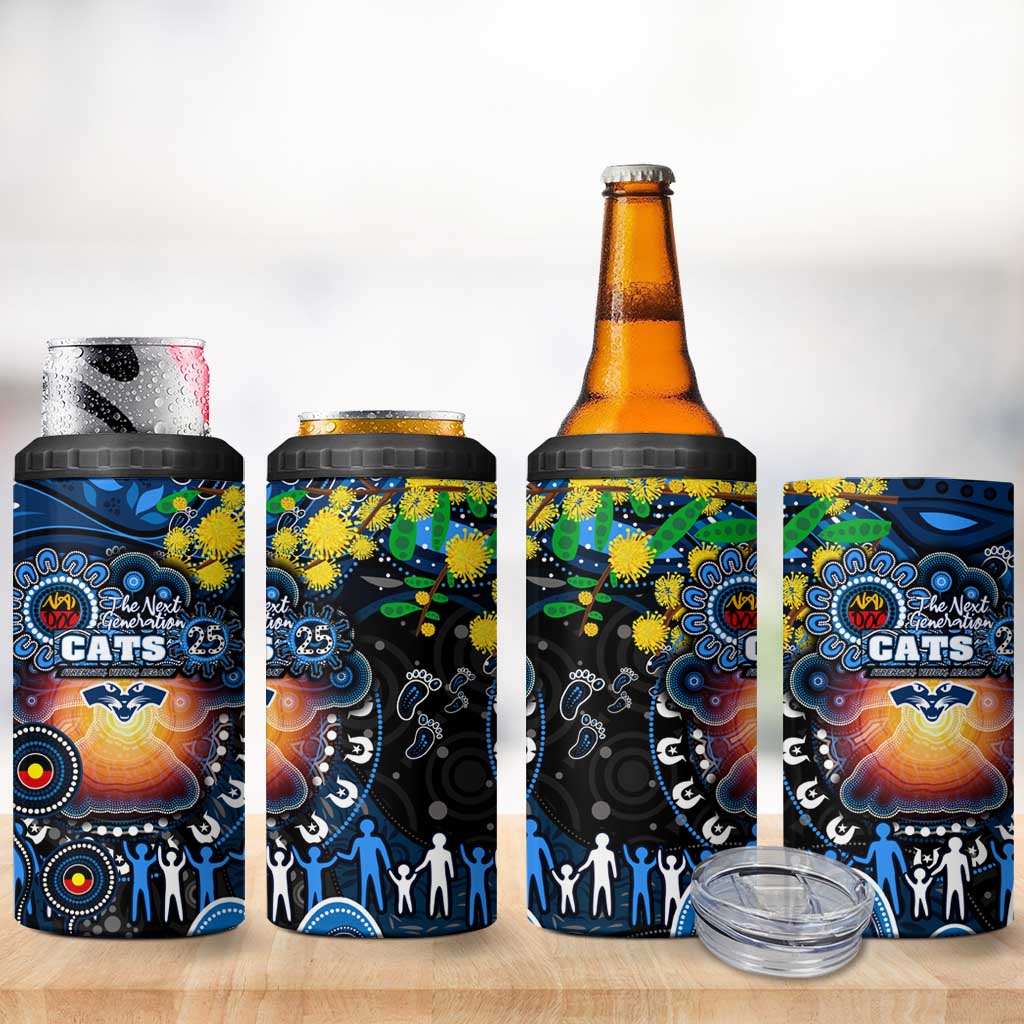 NAIDOC Week 2025 Cats Football 4 in 1 Can Cooler Tumbler Aboriginal Dot Painting
