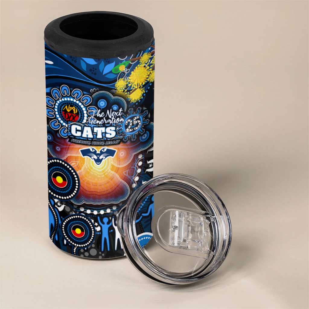 NAIDOC Week 2025 Cats Football 4 in 1 Can Cooler Tumbler Aboriginal Dot Painting