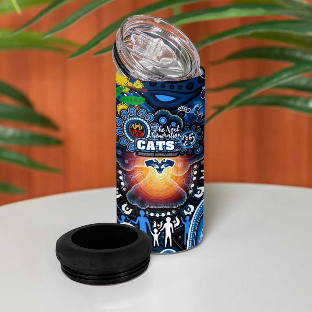 NAIDOC Week 2025 Cats Football 4 in 1 Can Cooler Tumbler Aboriginal Dot Painting