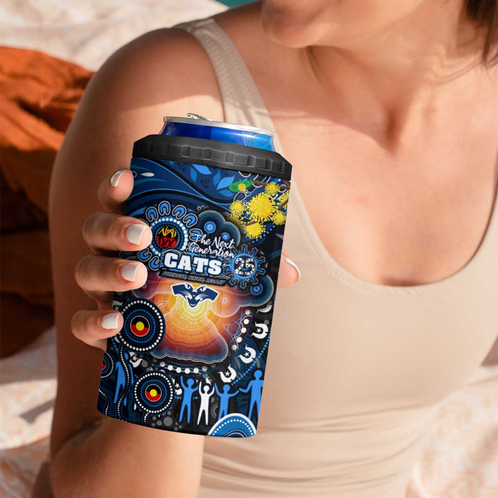 NAIDOC Week 2025 Cats Football 4 in 1 Can Cooler Tumbler Aboriginal Dot Painting