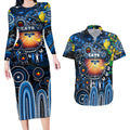 Personalised NAIDOC Week 2025 Cats Football Couples Matching Long Sleeve Bodycon Dress and Hawaiian Shirt Aboriginal Dot Painting