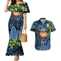 Personalised NAIDOC Week 2025 Cats Football Couples Matching Mermaid Dress and Hawaiian Shirt Aboriginal Dot Painting