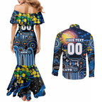 Personalised NAIDOC Week 2025 Cats Football Couples Matching Mermaid Dress and Long Sleeve Button Shirt Aboriginal Dot Painting
