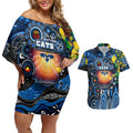 Personalised NAIDOC Week 2025 Cats Football Couples Matching Off Shoulder Short Dress and Hawaiian Shirt Aboriginal Dot Painting