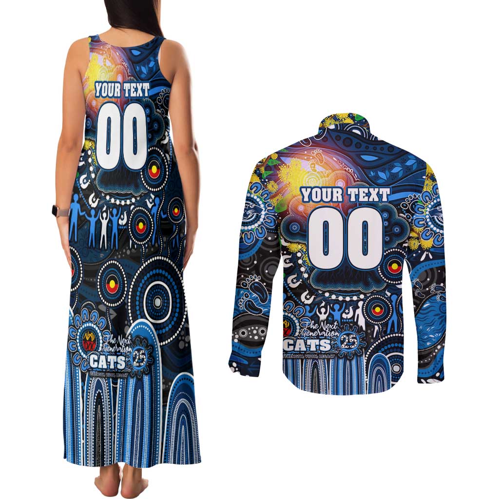 Personalised NAIDOC Week 2025 Cats Football Couples Matching Tank Maxi Dress and Long Sleeve Button Shirt Aboriginal Dot Painting