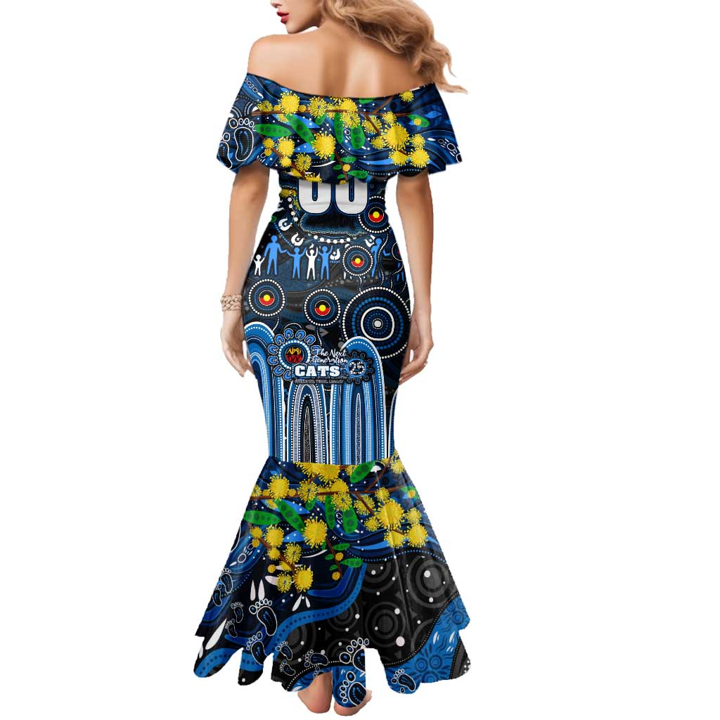 Personalised NAIDOC Week 2025 Cats Football Family Matching Mermaid Dress and Hawaiian Shirt Aboriginal Dot Painting