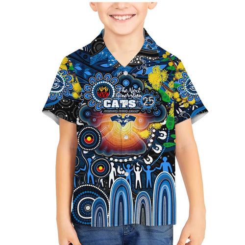 Personalised NAIDOC Week 2025 Cats Football Family Matching Mermaid Dress and Hawaiian Shirt Aboriginal Dot Painting